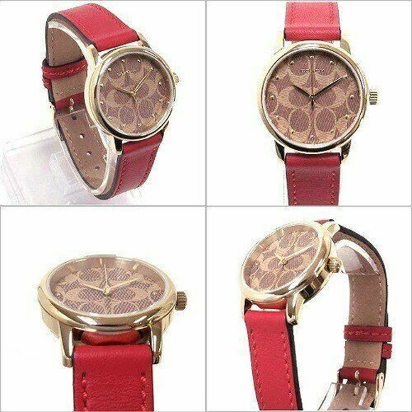 Coach Women´s Watch Quartz Ruby Leather Strap Red 14503401 $215 - Picture 3 of 3